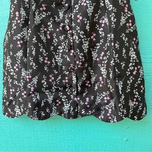 STORIA JAPANESE CHERRY BLOSSOM FLORAL SATIN MINI DRESS SIZE LARGE NWT - Picture 4 of 8